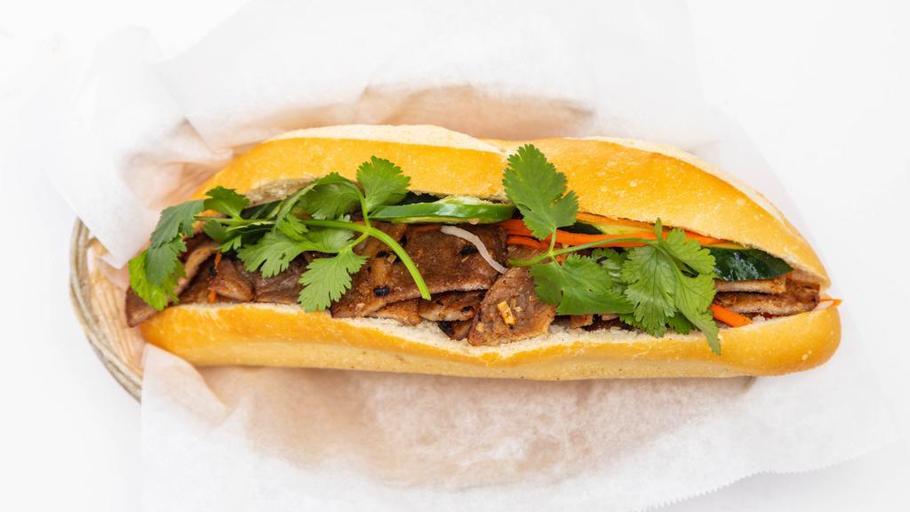 Bánh mì · Vietnamese sandwich with a choice of pork, beef, chicken, tofu, or fishcake