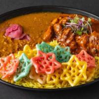 Ghee Makhni Butter Bowl · Mildly spiced butter masala with rice, homestyle daal lentils,  with choice of protein (Glut...