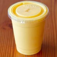 Mango Lassi · Yogurt, mango pulp, cream.