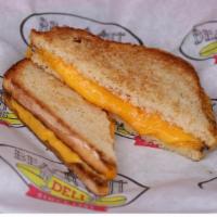 Grommet Grilled Cheese · Cheddar cheese on sliced garlic cheese sourdough.
