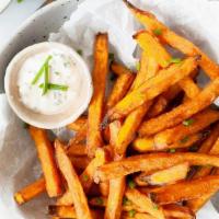 Sweet Potato Fries Portion · 14 oz. portion of sweet potato fries to dip with 2 of our amazing sauces!