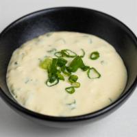 Tartar Sauce · Shredded boiled egg, finely chopped green and red onions, mixed with creamy mayo and a touch...