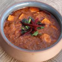 *Hyderabadi Paneer · Gluten-free. Medium. paneer cooked in a gravy of cashew & spicy tomato based Hyderabadi styl...