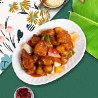 Princess's Favorite Prawns · Sweet and sour prawns sauteed with cucumber, onion, tomatoes, bell peppers and pineapple. Mi...