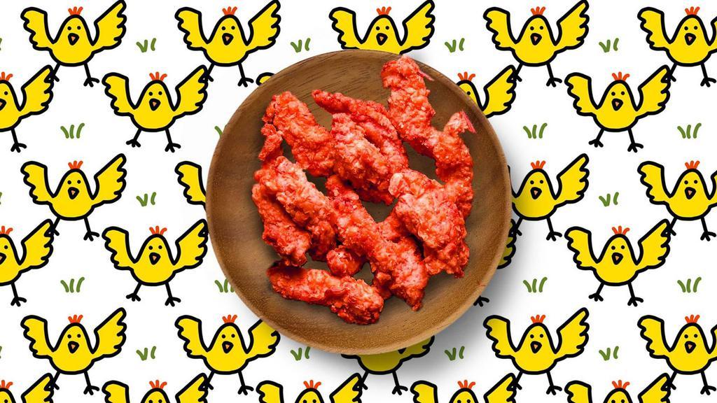 Hot Chilli Tenders · 3 golden fried succulent chicken tenders tossed in a classic hot chilli.