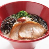 Akamaru Modern Ramen · A bolder version of the original tonkotsu pork broth, thin noodles topped with our special m...
