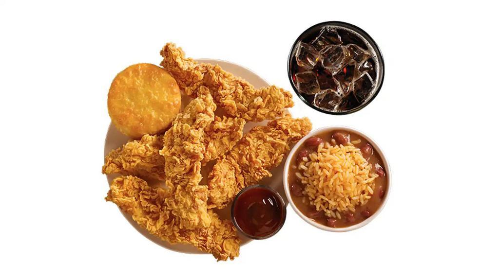 Handcrafted Tender Combo (5 Pcs) · Includes a choice of regular signature side, a biscuit and a drink.