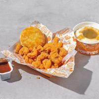 Popcorn Shrimp Meal · All items include protein, one small side, one biscuit, one drink.