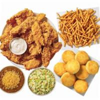 Tender Meal Combo (16) · Sixteen chicken tenders with three large sides and eight biscuits. 580-2280 cal.