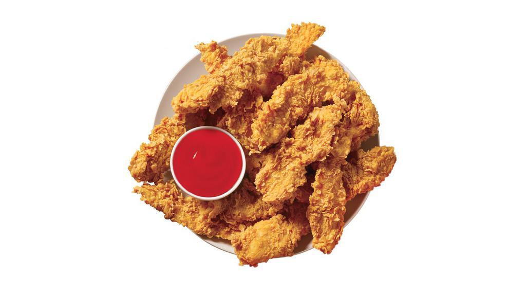 12pcs Chicken Tenders Only · 12 pieces of Popeyes' 100% whole breast meat tenders, slow marinated in a unique blend of Louisiana seasonings, then hand-battered and cooked fresh.