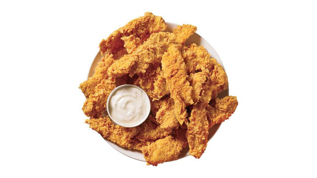 16pcs Chicken Tenders Only · 16 pieces of Popeyes' 100% whole breast meat tenders, slow marinated in a unique blend of Louisiana seasonings, then hand-battered and cooked fresh.