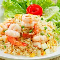 1. Thai Fried Rice · Pan fried steamed jasmine rice with egg, tomatoes topped with green onion and your choice of...