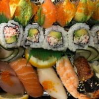 Take Me Home (Party Platter 1) · 6 pcs Nigiri Sushi, California roll, Orange Dragon roll
Good for two persons