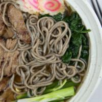 Beef Soba Soup · Cold buckwheat noodle with thinly sliced New York beef.