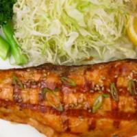 Salmon Teriyaki Meal · Broiled salmon with teriyaki sauce.