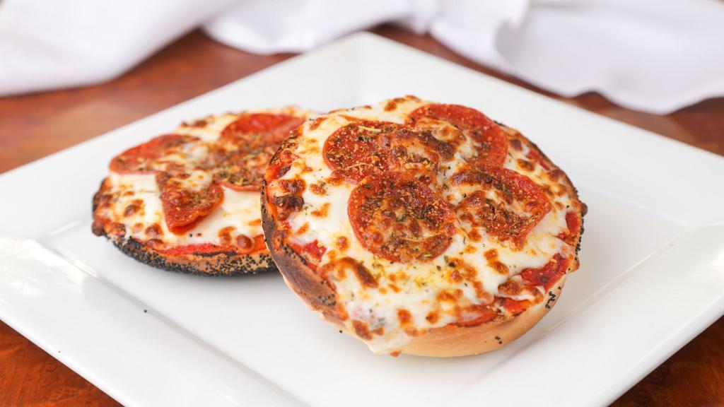 Pizza Bagel · Served with Marinara Sauce and Mozzarella Cheese