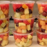 Fruit Salad · Fresh Cut Cantaloupes, Grapes, Honeydew, Watermelon, Pineapple, and Strawberry (16oz)