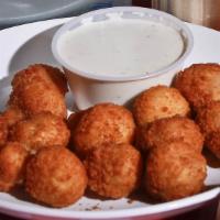 Breaded Mushrooms · Served with Cool Ranch Dressing