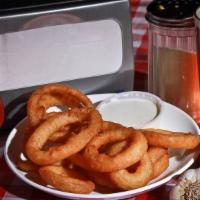 Onion Rings · Premium beer battered w/ranch.