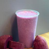 Purple Yam Fresh Milk 16oz · mutated sweet potato that didn’t get the memo that they’re not supposed to be purple, but pe...
