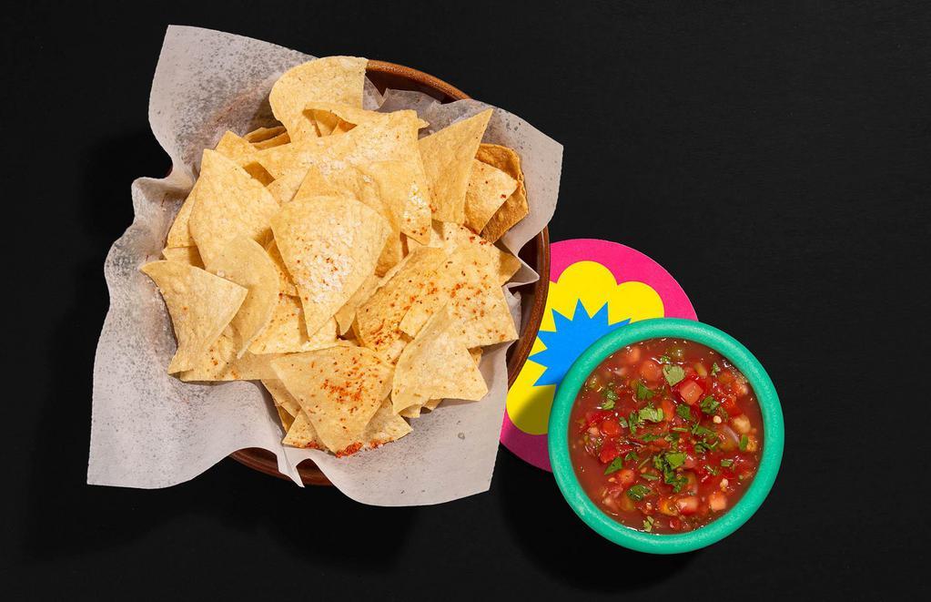 Chips and Salsa · Tortilla chips with housemade fresh salsa.