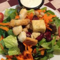 House Salad · Lettuce, Tomato, Beans, Carrots and Croutons.