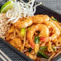 Pad Thai · Rice noodle chicken, shrimp, egg, tofu, peanuts.