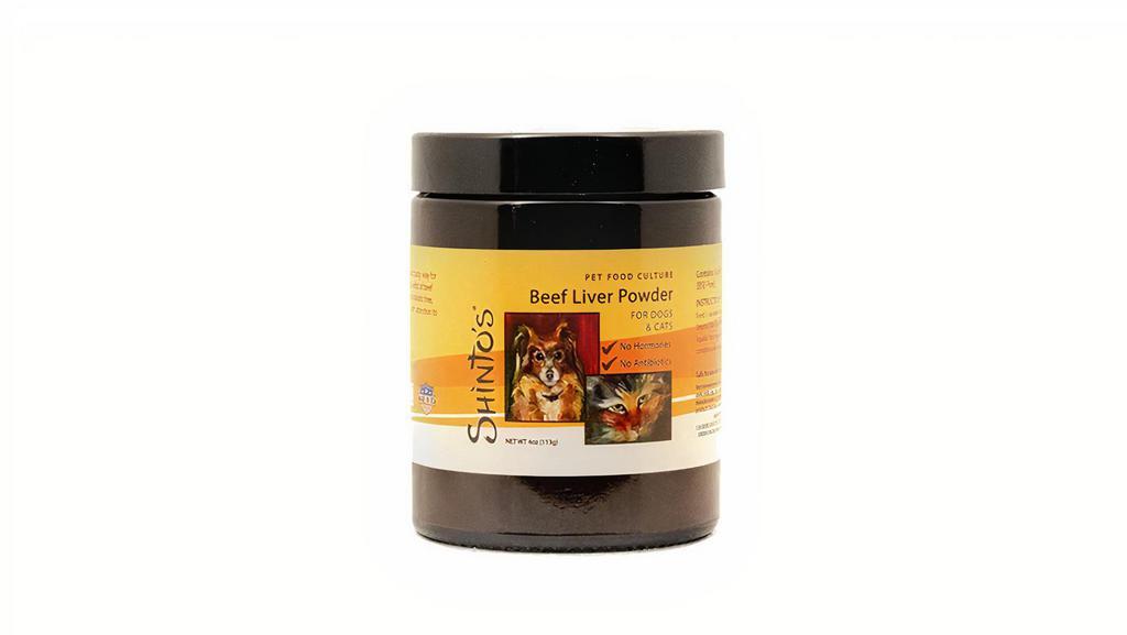 Beef Liver Powder · Shinto’s Beef Liver Powder provides a convenient way to obtain the health and nutritional benefits of Vitamin A, Copper and Iron. Beef Liver Powder is beneficial for eye health, skin health, cellular turnover, muscle function, brain function and hemoglobin function.