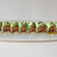 Incredible Hulk Roll · In: spicy imitation crab. Out avocado, house sauce.