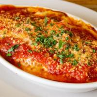 Ground Beef Mostaccioli · Savory ground beef mixed in our homemade ziti with a choice of sauce.