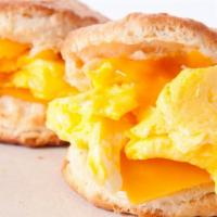 Egg & Cheese Biscuit · Fluffy biscuit filled with cooked eggs and cheese.