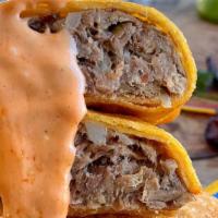 Colombian EMPANADAS  Choice Beef or Chicken  · Whit plantains and salsa 
choice chicken or beef