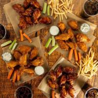 32-Count Party Pack · 32 count order of traditional wings tossed in up to 4 different flavors or naked with up to ...
