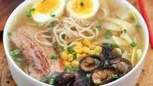 Tonkatsu Ramen · Pork flavor ramen with cha-shu, bamboo shoot, boiled egg, corn, red ginger, scallion, tree f...