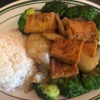 D.8. Tofu Broccoli Rice Plate / 西芥蘭豆腐飯 （素食) · 