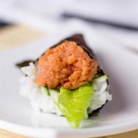Spicy Tuna Roll · Gluten free. Spicy tuna with cucumber and lettuce.
