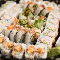 Party Tray 1 · Chef’s choice of six sashimi six nigiri and lion king roll
Alaska roll, new york roll, rock’...