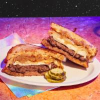 Patty Melt · Two grilled burger patties, melted swiss cheese, caramelized onions, thousand island, your c...
