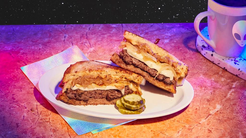 Patty Melt · Two grilled burger patties, melted swiss cheese, caramelized onions, thousand island, your choice of bread.