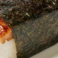 Bbq Chicken Musubi · An island classic composed grilled BBQ chicken on rice, wrapped in dried seaweed.