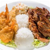 1. Seafood BBQ Mix · Fried Basa, Fried Shrimp, and your choice of meat.