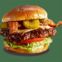 Dave'S Favorite Burger* · Slathered with Rich & Sassy® and topped with melted Monterey Jack cheese and bacon. . Served...