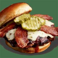 Devil'S Spit® Burger* · Slathered with Devil’s Spit® BBQ sauce and topped with melted pepper-Jack cheese, bacon and ...