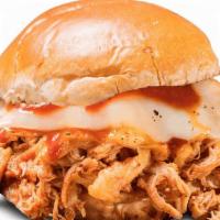 Barbeque Pulled Chicken Sandwich · Roasted, pulled chicken tossed in Rich & Sassy® and topped with melted Monterey Jack cheese....