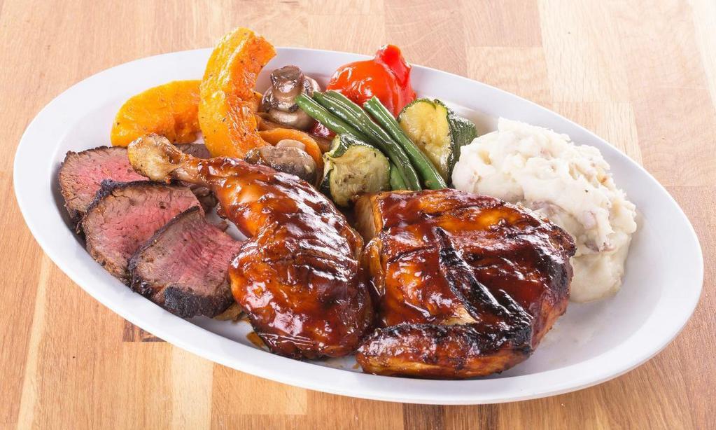 Two Meat Platter · Choice of 2 meats, 2 sides, & roll or cornbread muffin.. (Feeds 1 person)