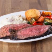 Char-Roasted Tri Tip Platter · Thick sliced Char-Roasted Tri Tip served with 2 sides and choice of bread.