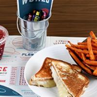 Kids Grilled Cheese Combo · Combos Include Fries or Carrots & Cucumbers and a Drink (House-Made Soda, Organic Apple Juic...