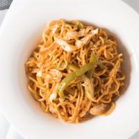 Chilli Garlic Noodles · Noodles tossed with garlic and fresh red chilies paste.
