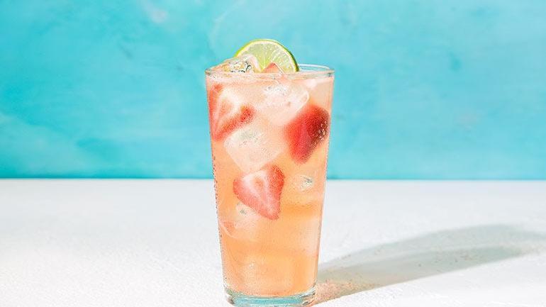 Fresh Strawberry Mango Cooler · Fresh strawberries hand-shaken with Fresca and Monin South Seas, featuring natural flavors of mango, guava and ginger.
