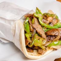 Philly Gyro · Gyro,grilled mushrooms,bell peppers, onions, and swiss cheese.